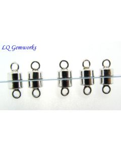 10 (Ten) STERLING SILVER 4.5mm Magnetic Button Clasps