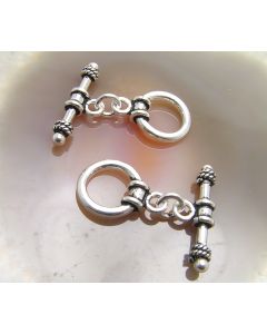 2 Bali Sterling Silver Fancy Toggle Clasps #876