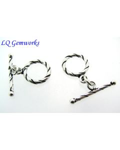 2 Bali Sterling Silver Fancy Toggle Clasps #879