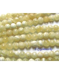 15.5" YELLOW LACE AGATE 4mm Round Beads
